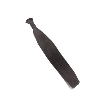 Straight Bulk Human Hair - #1B Black Braiding Hair