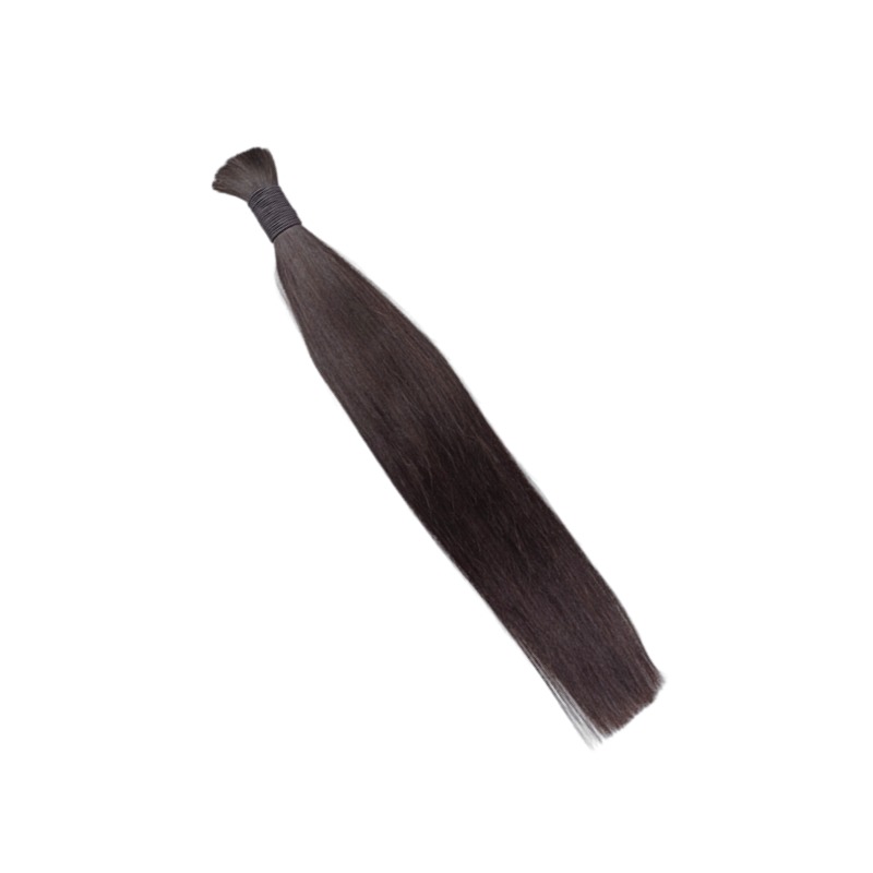 Straight Bulk Human Hair - #1B Black Braiding Hair