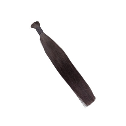 Straight Bulk Human Hair - #1B Black Braiding Hair