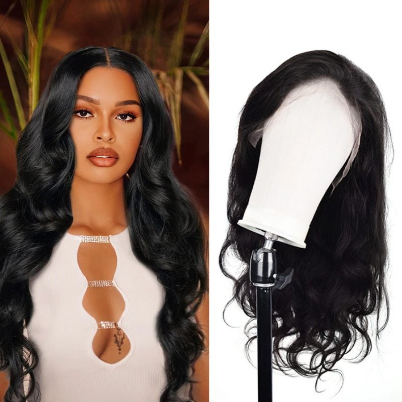 13x4 HD Lace Front Wig - #1B Body Wave Human Hair Wig