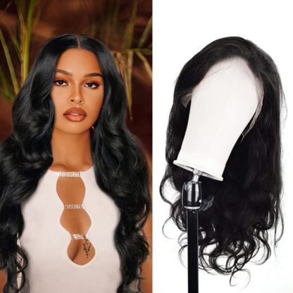 13x4 HD Lace Front Wig - #1B Body Wave Human Hair Wig