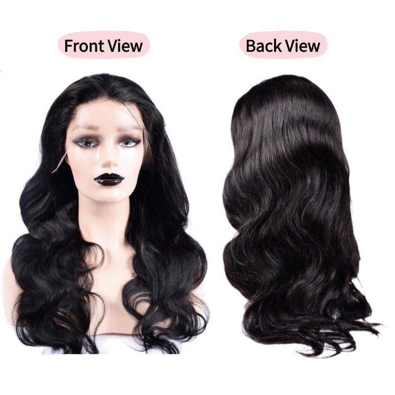 13x4 HD Lace Front Wig - #1B Body Wave Human Hair Wig