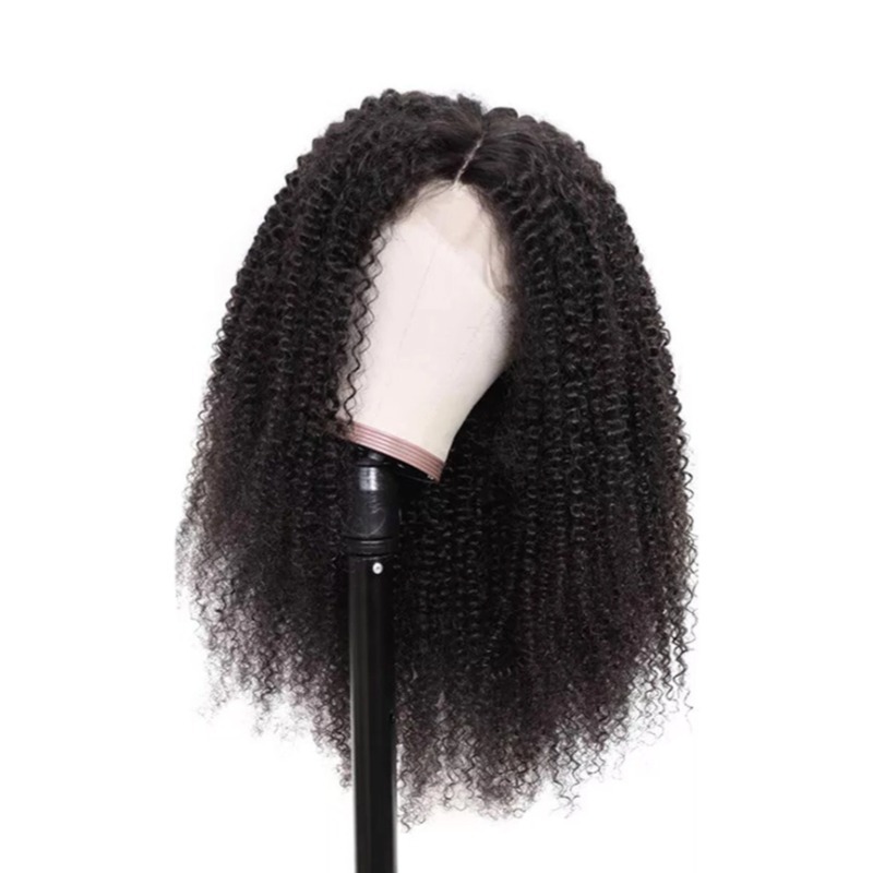 13x4 HD Lace Front Wig - #1B Kinky Curly Human Hair Wig