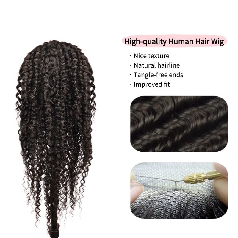 13x4 HD Lace Front Wig - #1B Deep Wave Human Hair Wig