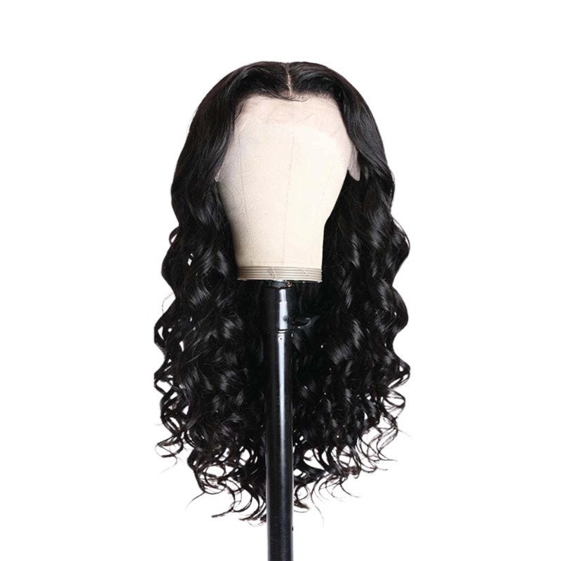 13x4 HD Lace Front Wig - #1B Loose Wave Human Hair Wig