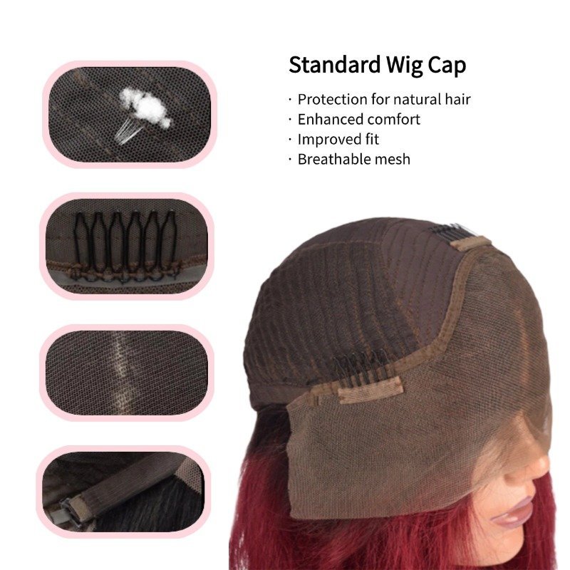 13x4 HD Lace Front Wig - #99J Straight Human Hair Wig