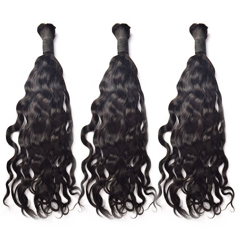 Italian Curly Bulk Human Hair - #1B Black Hair Extensions