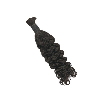 Italian Curly Bulk Human Hair - #1B Black Braiding Hair