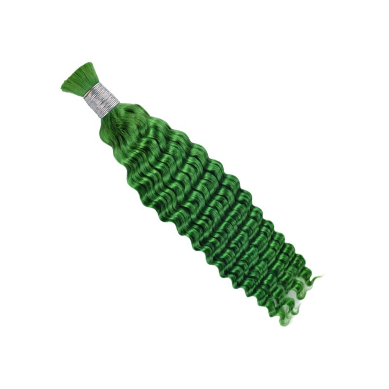 Deep Wave Bulk Human Hair - #Green Hair Extensions