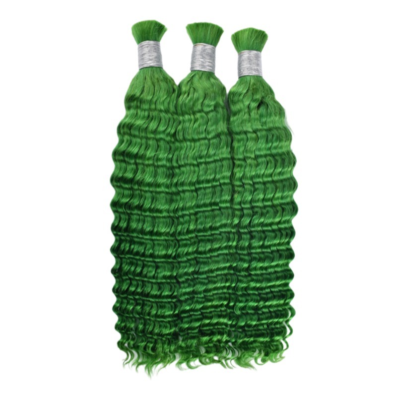 Deep Wave Bulk Human Hair - #Green Hair Extensions
