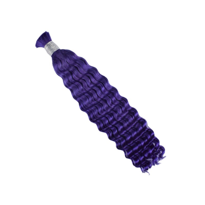 Deep Wave Bulk Human Hair - #Purple Hair Extensions