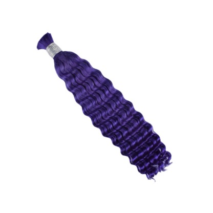 Deep Wave Bulk Human Hair - #Purple Hair Extensions