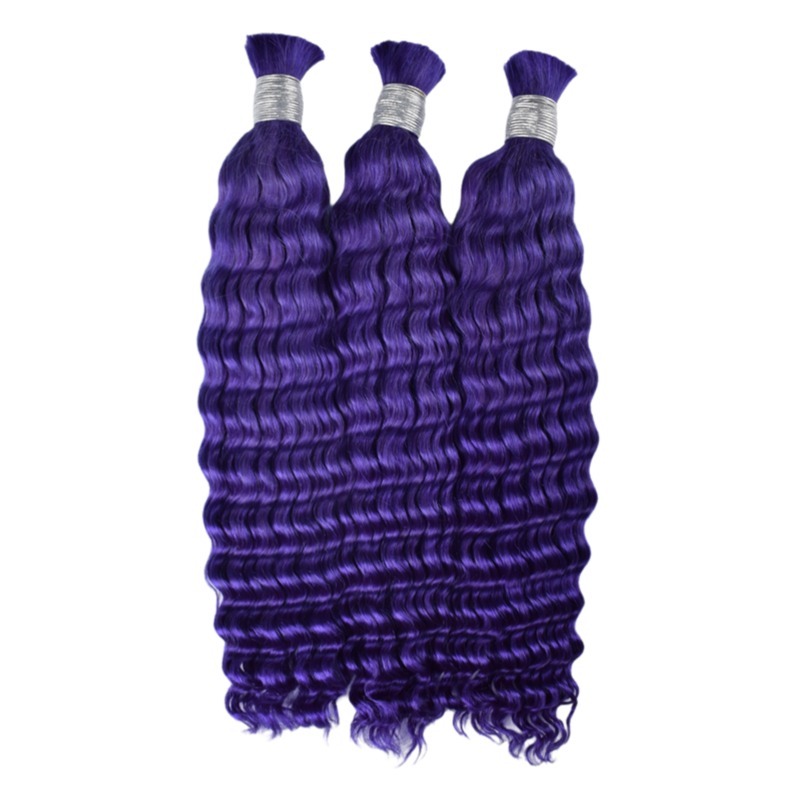 Deep Wave Bulk Human Hair - #Purple Hair Extensions