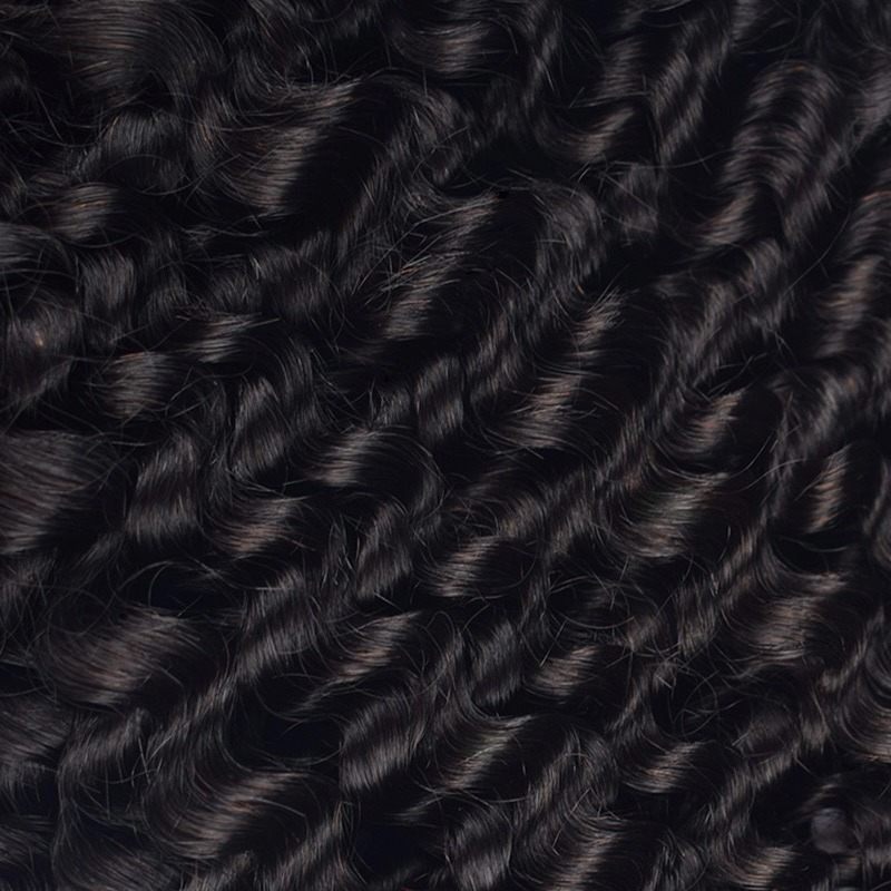 Deep Curly Bulk Human Hair - #1B Black Braiding Hair
