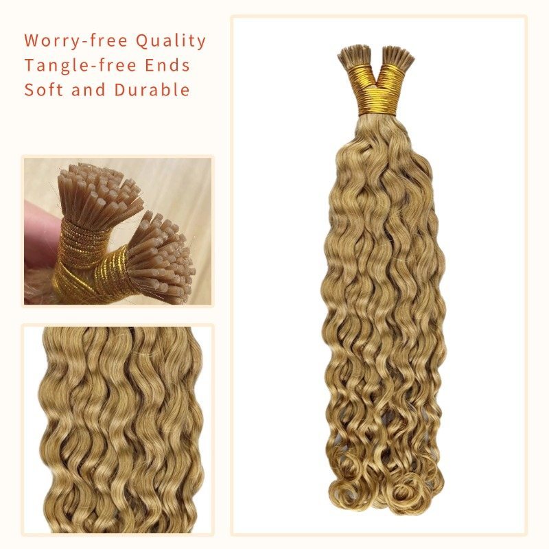 I-Tip Hair Extensions - #27 Italian Curly Human Hair