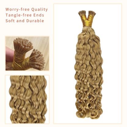 I-Tip Hair Extensions - #27 Italian Curly Human Hair