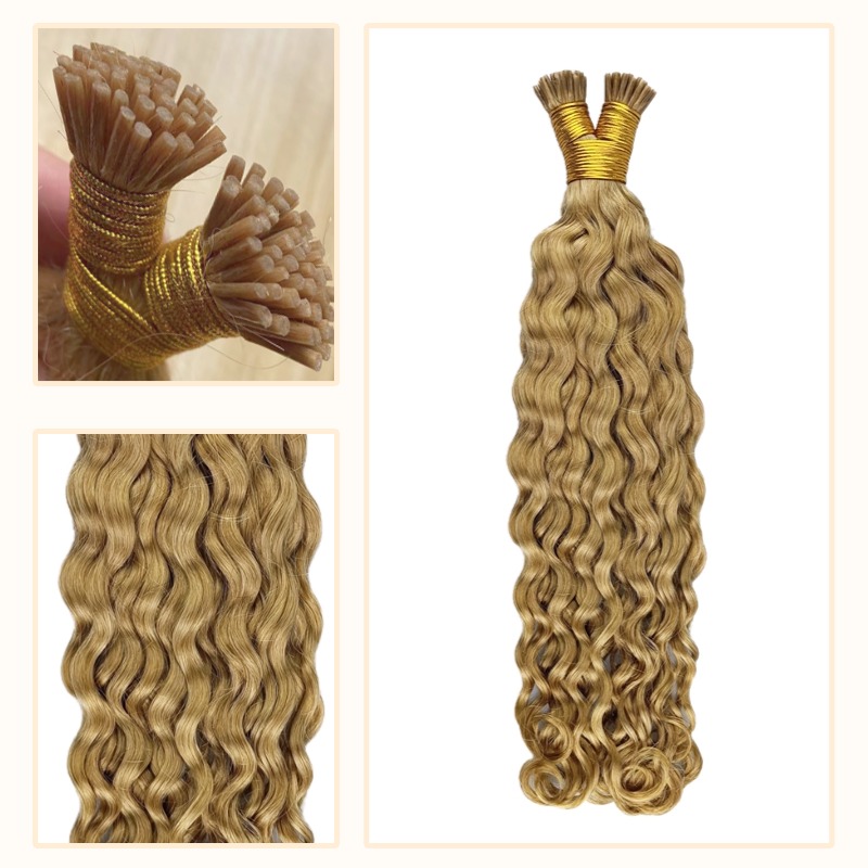 I-Tip Hair Extensions - #27 Italian Curly Human Hair