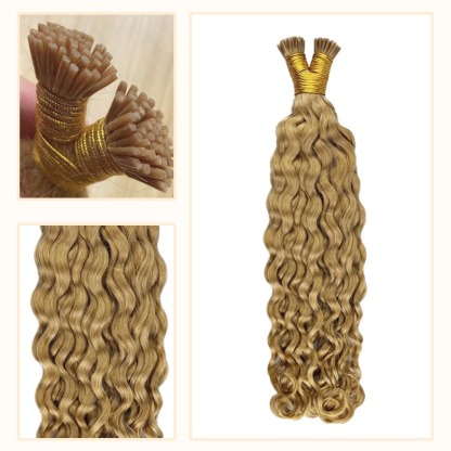 I-Tip Hair Extensions - #27 Italian Curly Human Hair