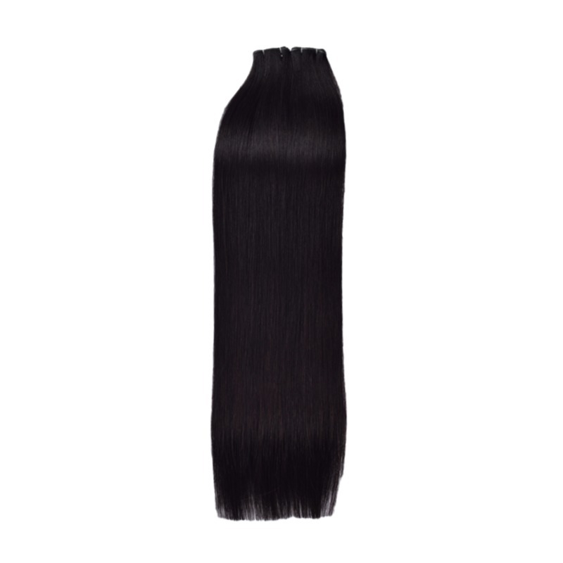 Genius Weft Hair Extensions - #1B Straight Human Hair