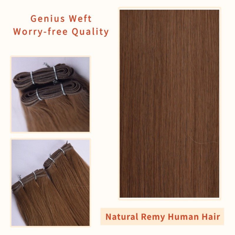 Genius Weft Hair Extensions - #4 Straight Human Hair