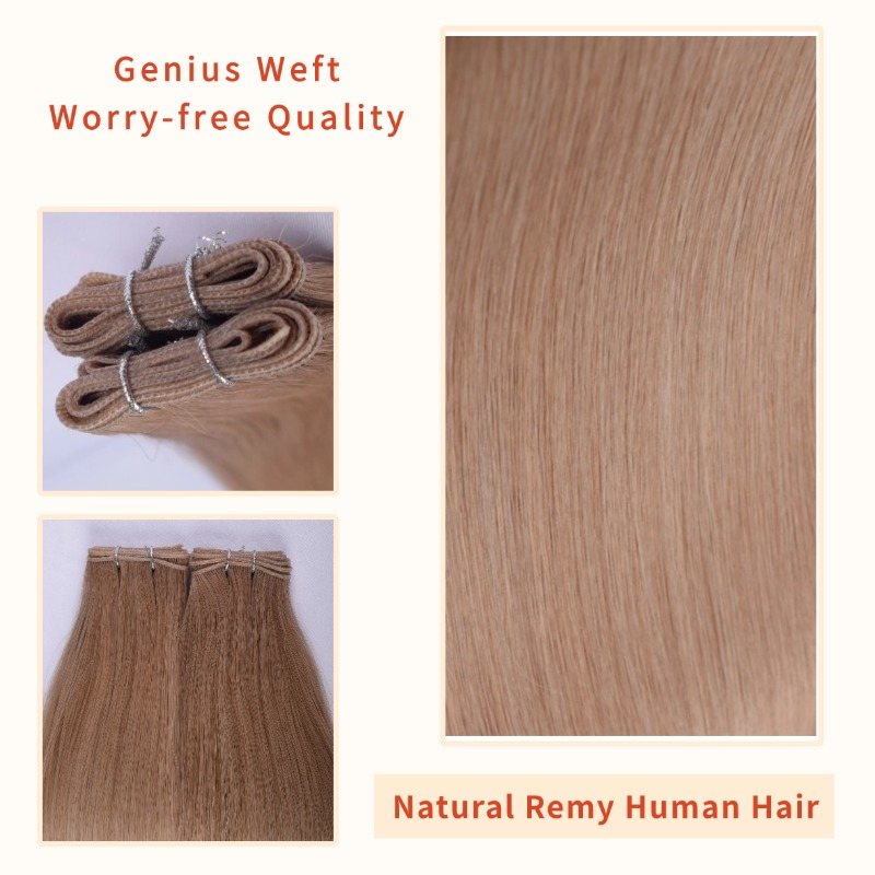 Genius Weft Hair Extensions - #6 Medium Brown Straight Hair