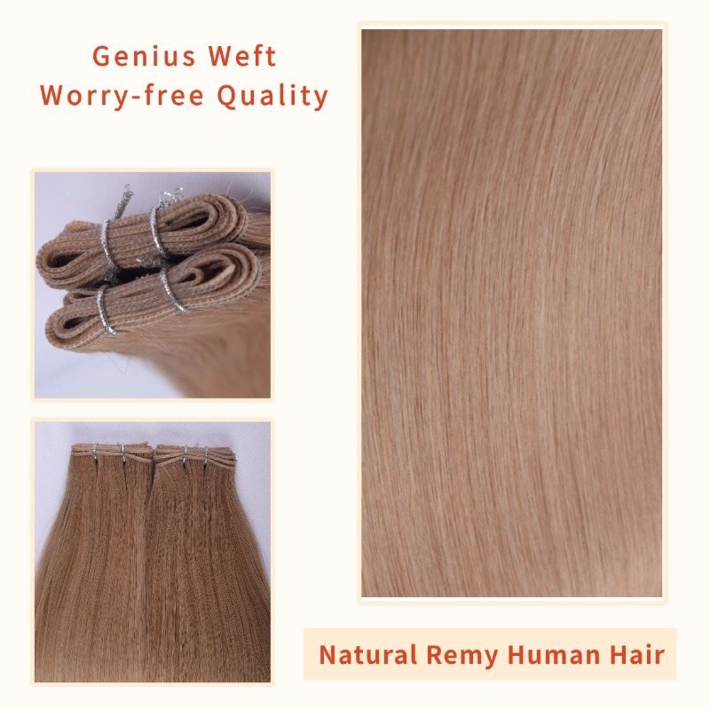 Genius Weft Hair Extensions - #6 Medium Brown Straight Hair