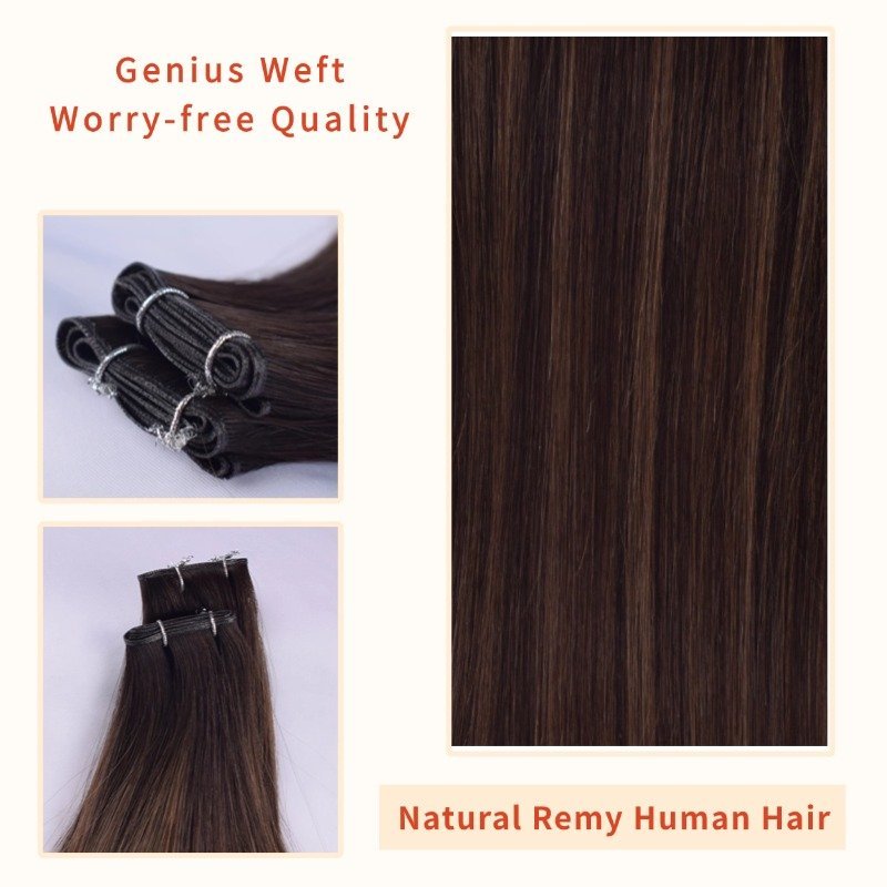 Genius Weft Hair Extensions - #T2P2/2D Straight Human Hair