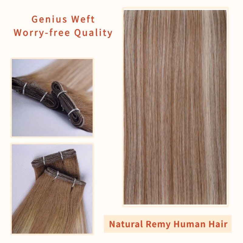 Genius Weft Hair Extensions - #T4P/60A Straight Human Hair