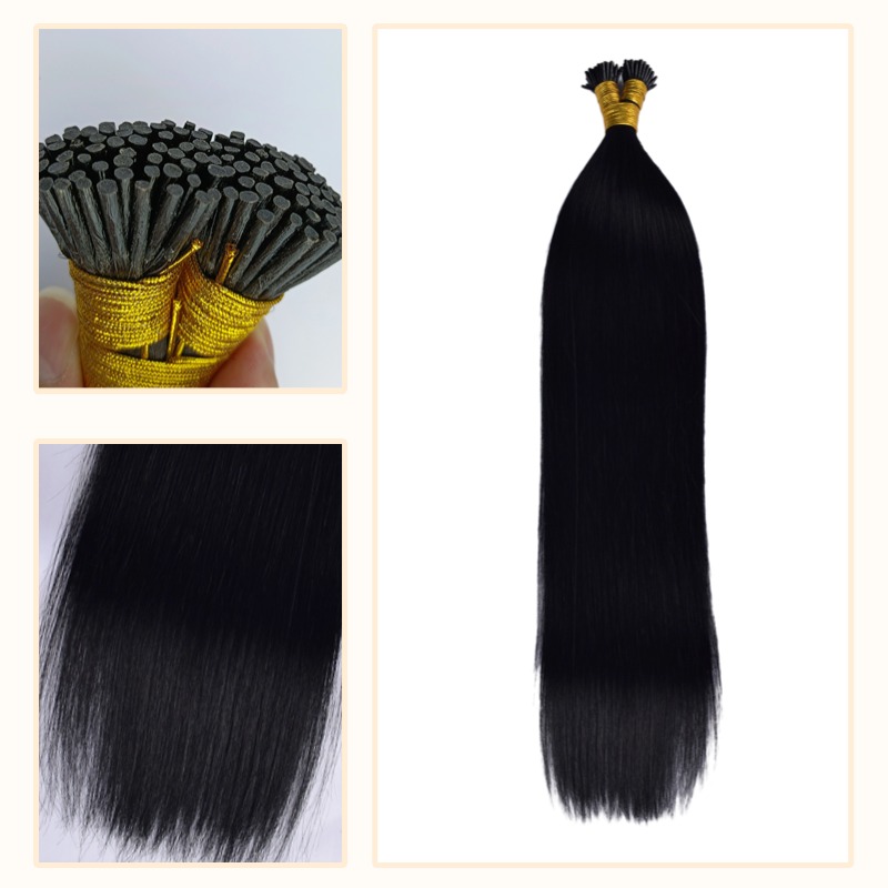 I-Tip Hair Extensions - #1 Straight Human Hair