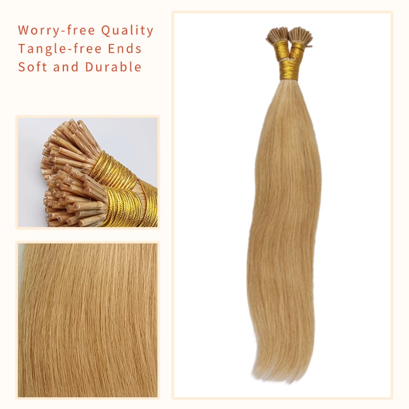 I-Tip Hair Extensions - #27 Straight Human Hair