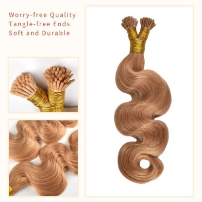 I-Tip Hair Extensions - #27 Body Wave Human Hair