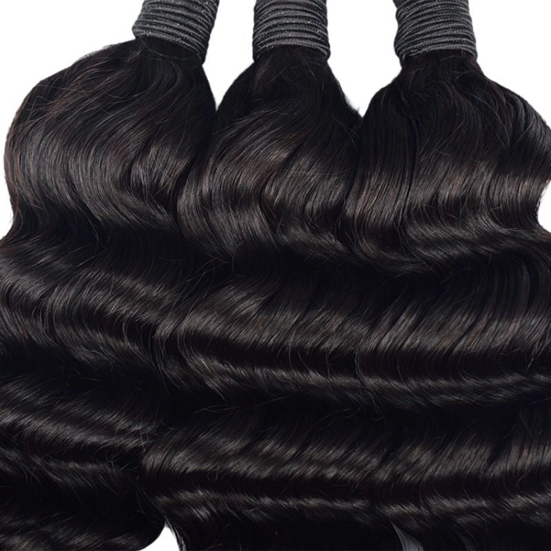 Loose Deep Wave Bulk Human Hair - #1B Black Hair Extensions