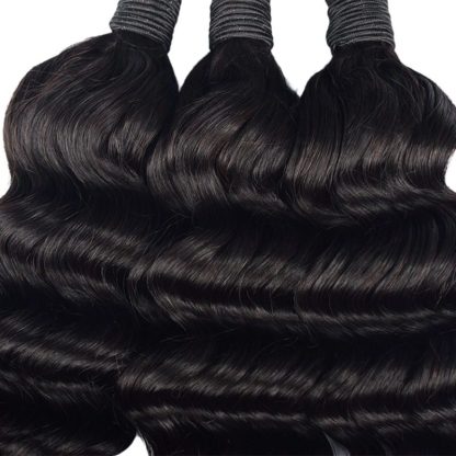 Loose Deep Wave Bulk Human Hair - #1B Black Hair Extensions