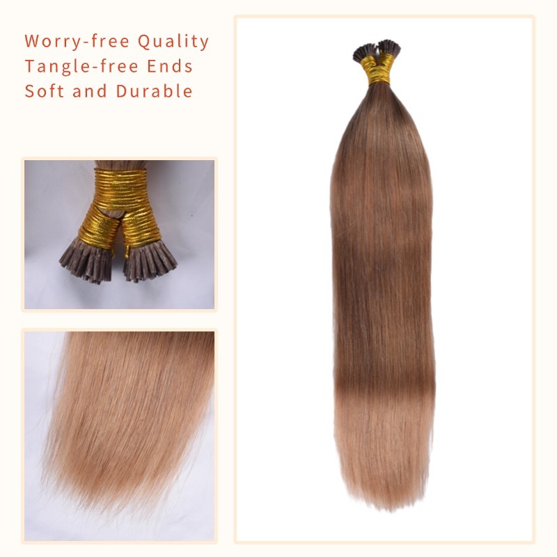 I-Tip Hair Extensions - #6 Straight Human Hair
