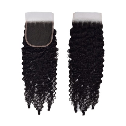Lace Closure - #1B Burmese Curly Human Hair(4x4 5x5)