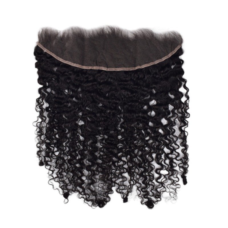Lace Frontal - #1B Burmese Curly Human Hair(13x4)