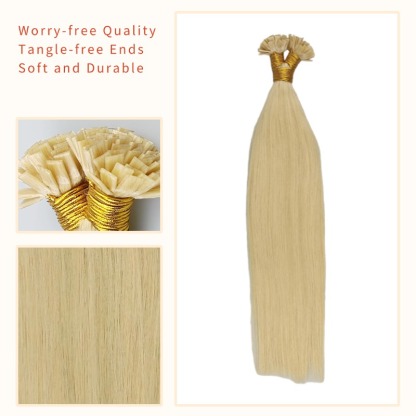 K-Tip Hair Extensions - #613 Blonde Straight Human Hair