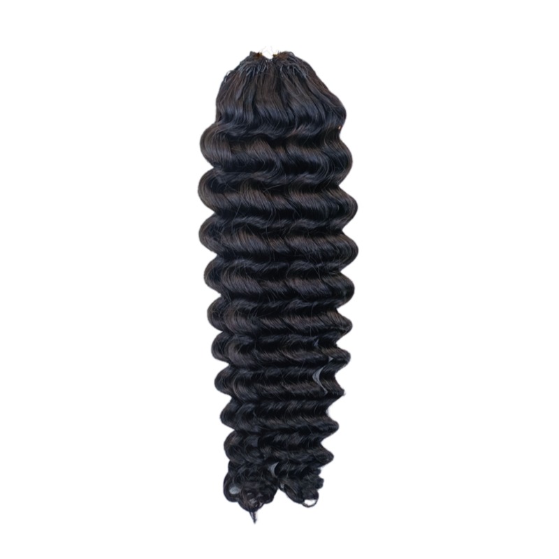 Crochet Braids - #1B Deep Wave Human Crochet Hair