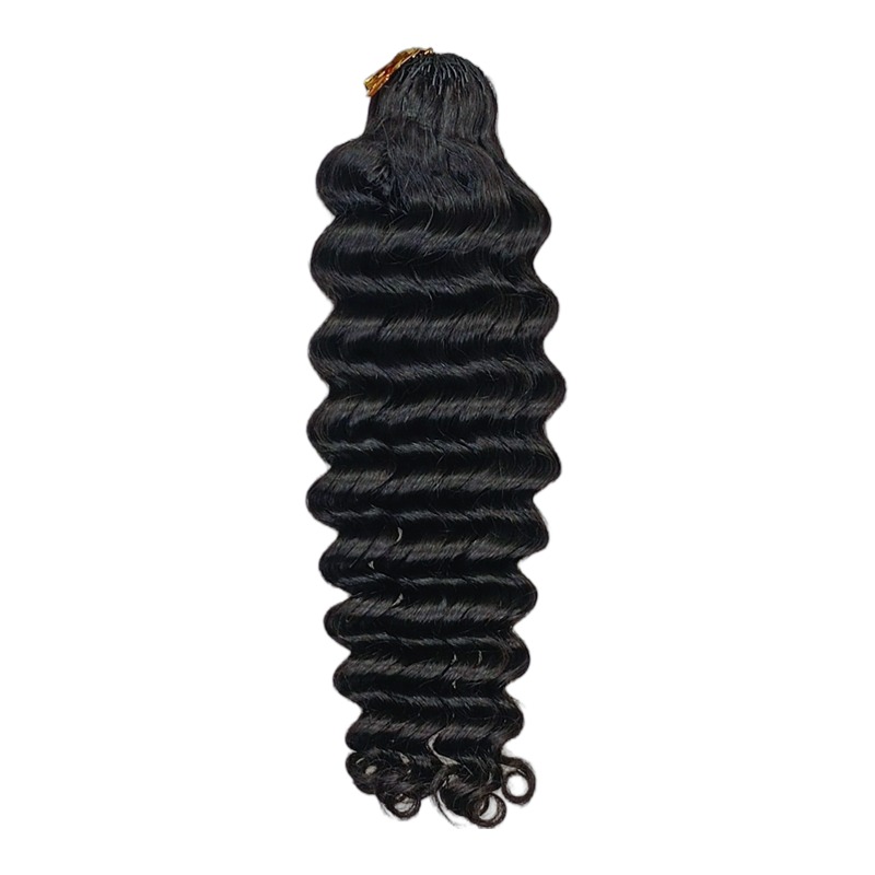 Crochet Braids - #1B Deep Wave Human Crochet Hair