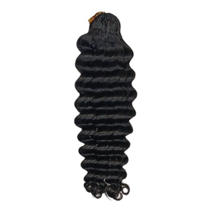Crochet Braids - #1B Deep Wave Human Crochet Hair