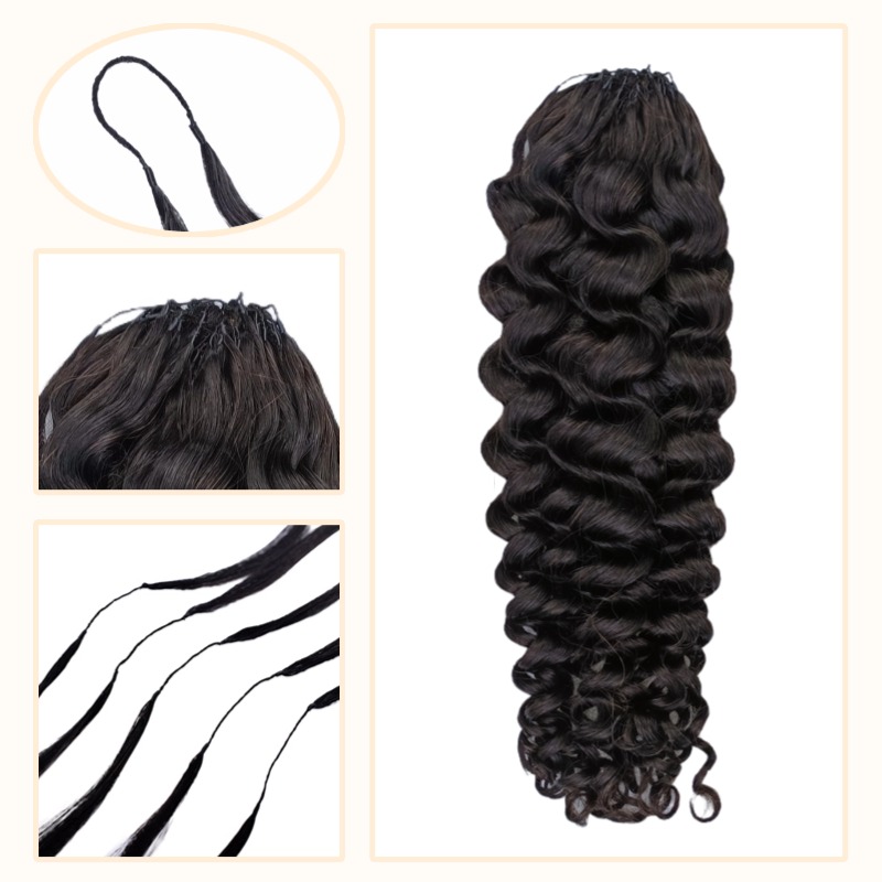 Crochet Braids - #1B Deep Curly Human Crochet Hair