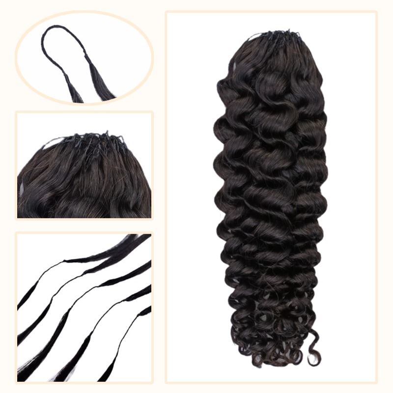 Crochet Braids - #1B Deep Curly Human Crochet Hair