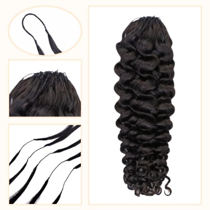 Crochet Braids - #1B Deep Curly Human Crochet Hair