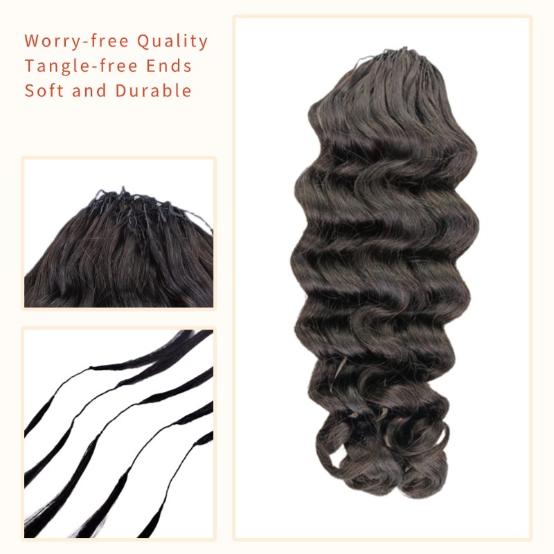 Crochet Hair Extensions - #1B Loose Deep Wave Human Hair