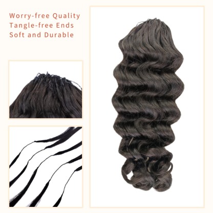 Crochet Hair Extensions - #1B Loose Deep Wave Human Hair