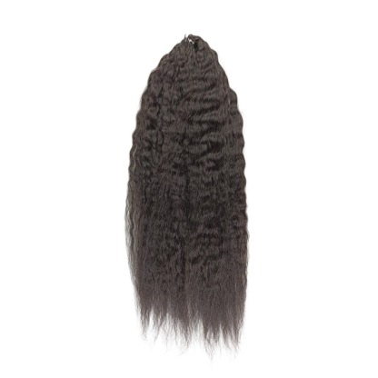 Crochet Hair Extensions - #1B Kinky Straight Human Hair