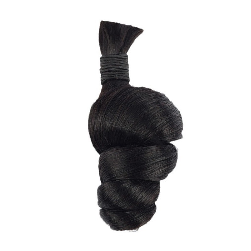 Loose Wave Bulk Human Hair - #1B Black Braiding Hair