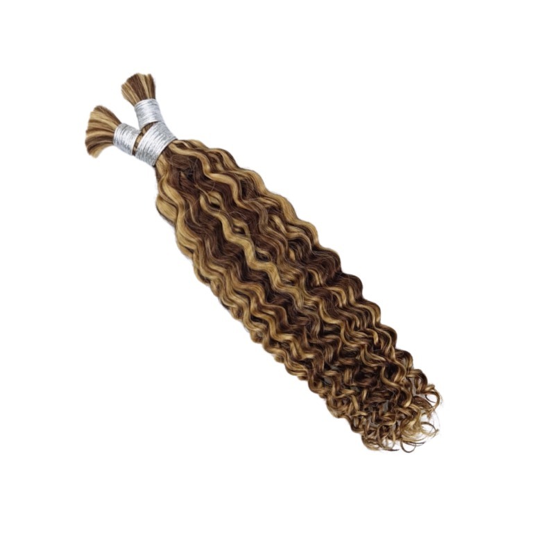 Deep Curly Bulk Human Hair - #P4/27 Braiding Hair