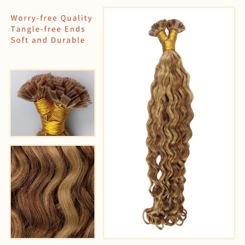 K-Tip Hair Extensions - #P27/30 Italian Curly Human Hair