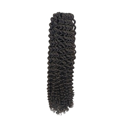 Crochet Hair Extensions - #1B Kinky Curly Human Hair